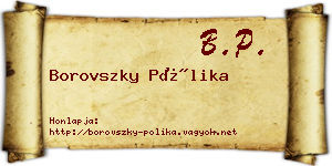 Borovszky Pólika névjegykártya